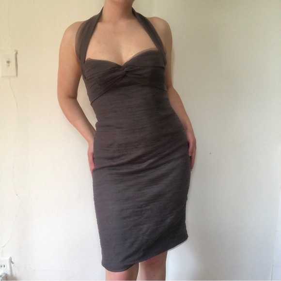 Monique Lhuillier Bridesmaids Gray Dress - Picture 4 of 8